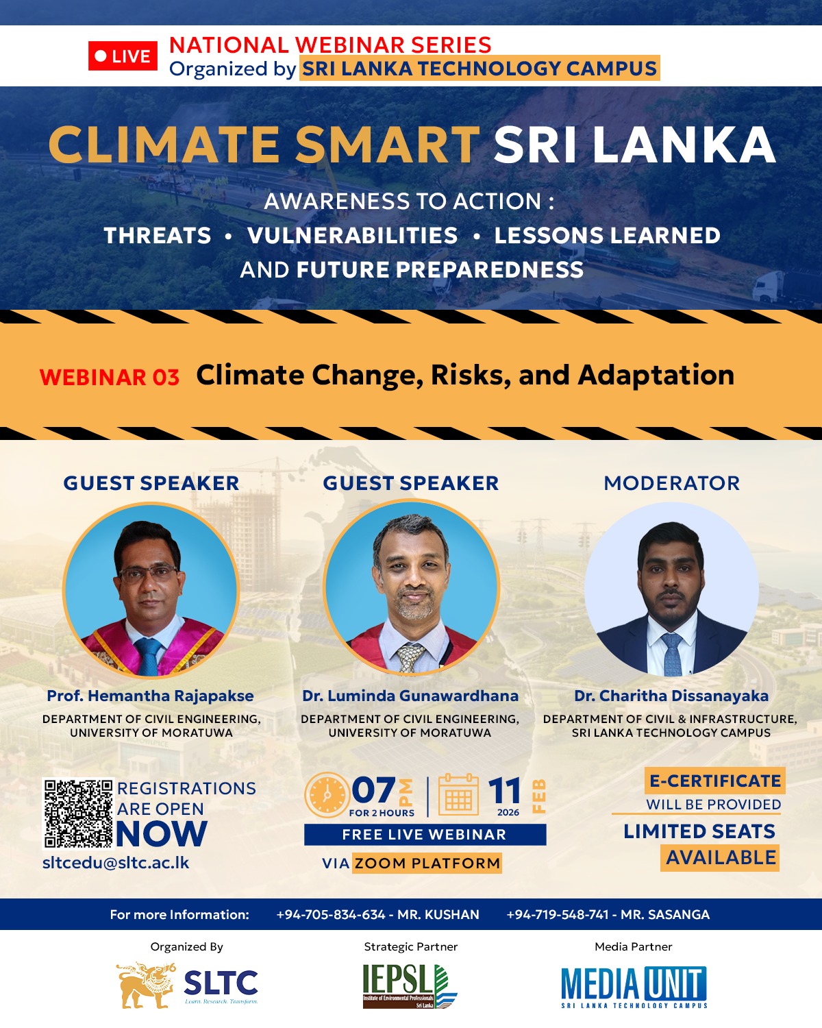 Climate Smart Sri Lanka – Webinar 03: Climate Change, Risks, and Adaptation