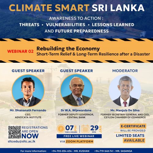 Climate Smart Sri Lanka – Webinar 02: Rebuilding the Economy
