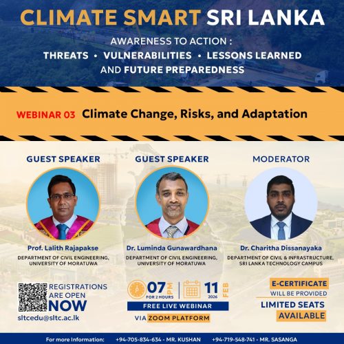 Climate Smart Sri Lanka – Webinar 03: Climate Change, Risks, and Adaptation